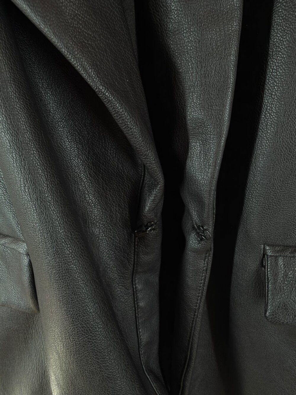 Naked Wardrobe Faux Leather Blazer Brown Jacket Size M Hook Closure - Picture 6 of 9